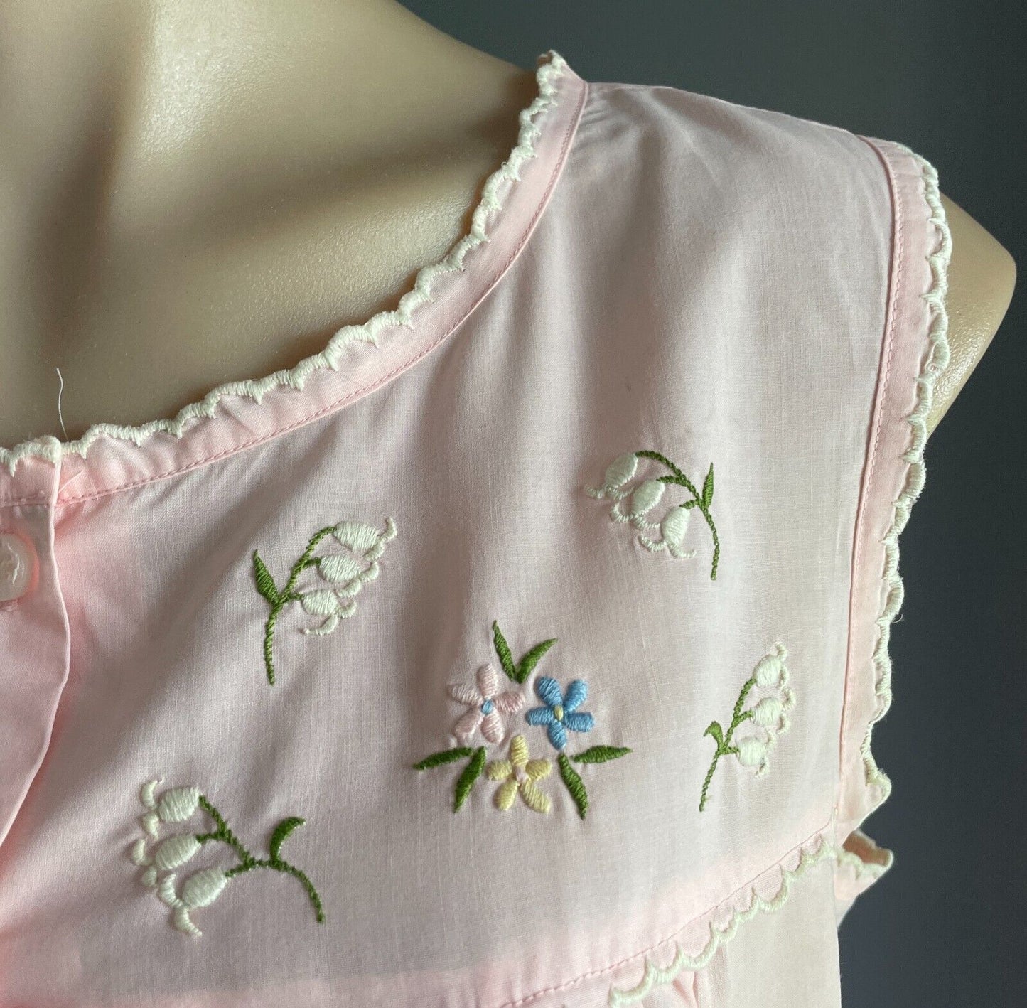 Vintage HENRY'S WHISPERS Nightie Baby Pink Size 14 Cotton Blend Sleeveless Retro