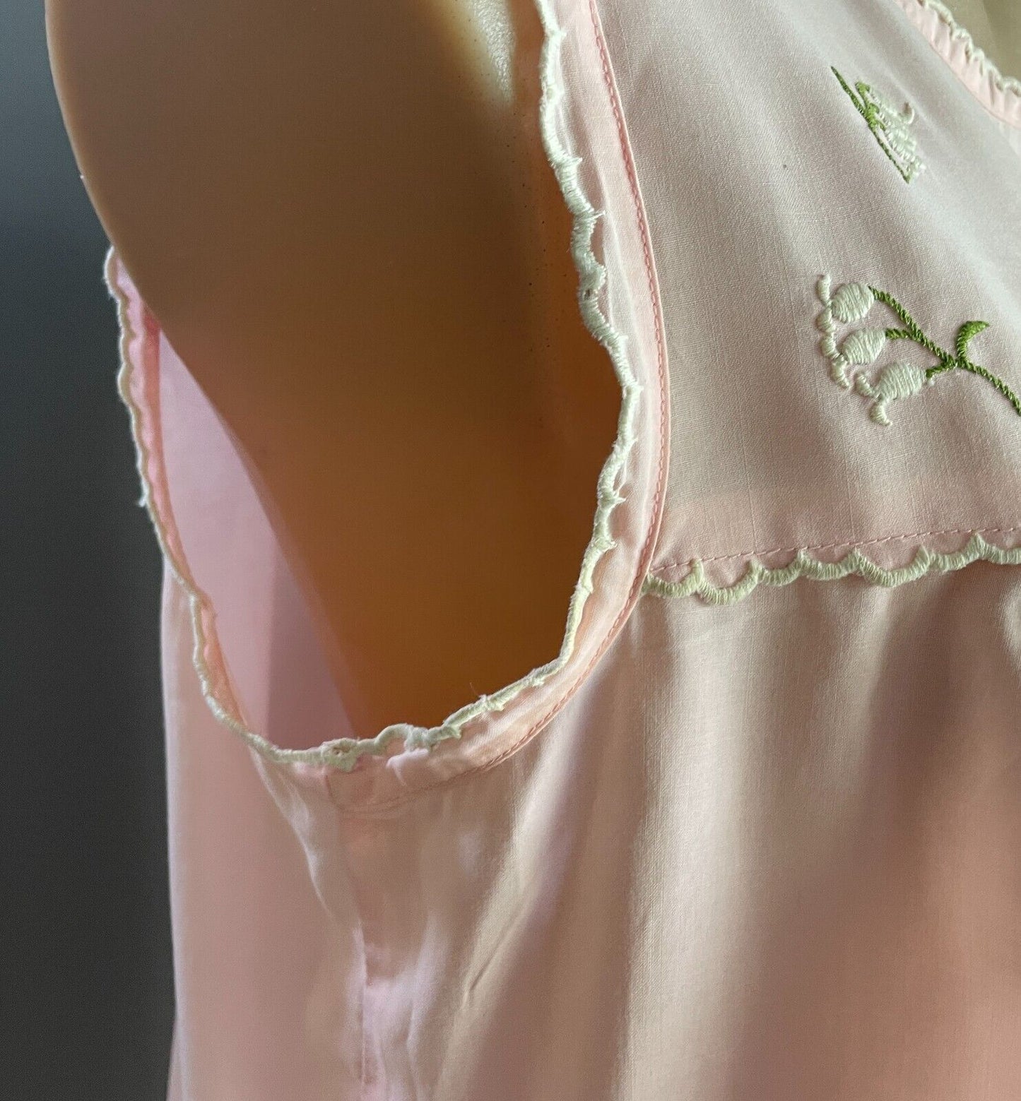 Vintage HENRY'S WHISPERS Nightie Baby Pink Size 14 Cotton Blend Sleeveless Retro