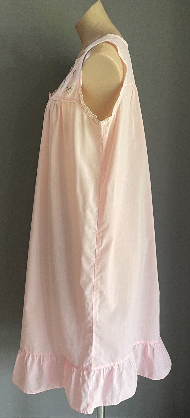 Vintage HENRY'S WHISPERS Nightie Baby Pink Size 14 Cotton Blend Sleeveless Retro