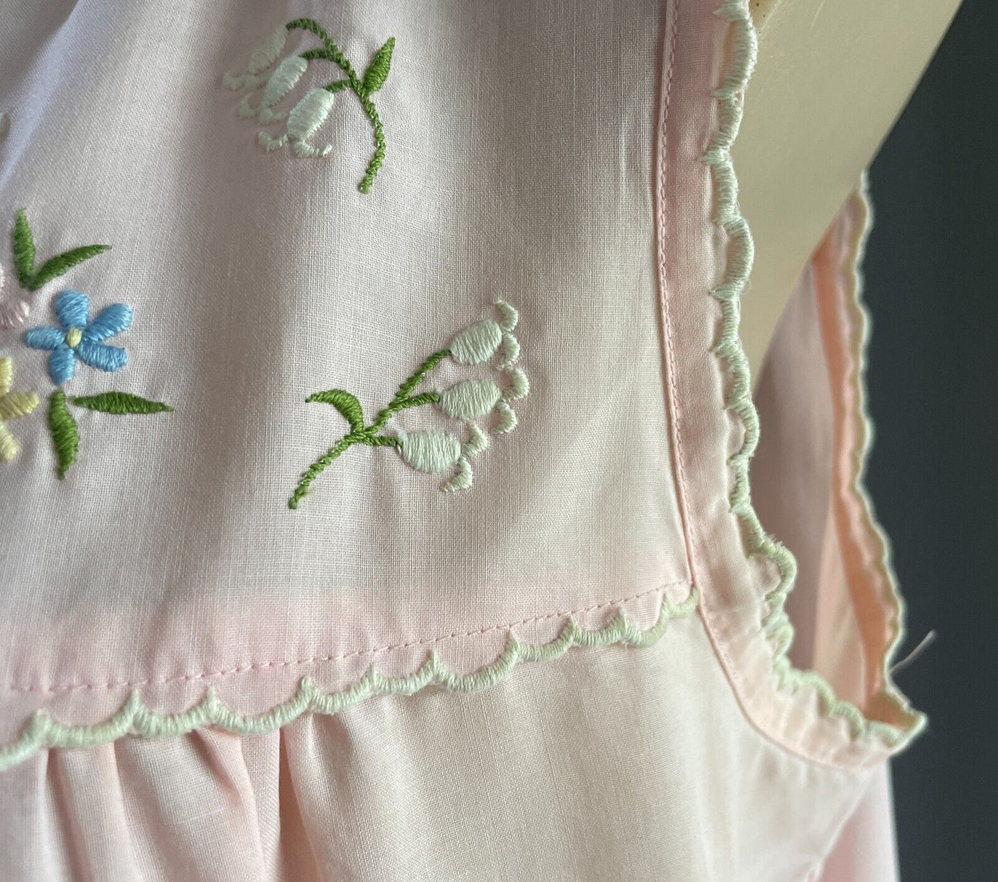 Vintage HENRY'S WHISPERS Nightie Baby Pink Size 14 Cotton Blend Sleeveless Retro