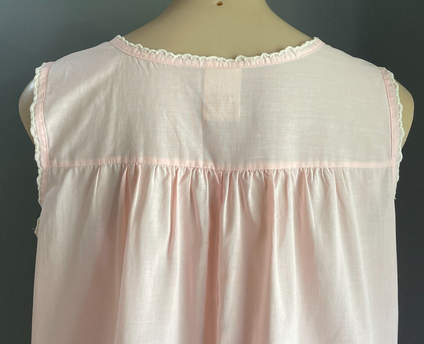 Vintage HENRY'S WHISPERS Nightie Baby Pink Size 14 Cotton Blend Sleeveless Retro