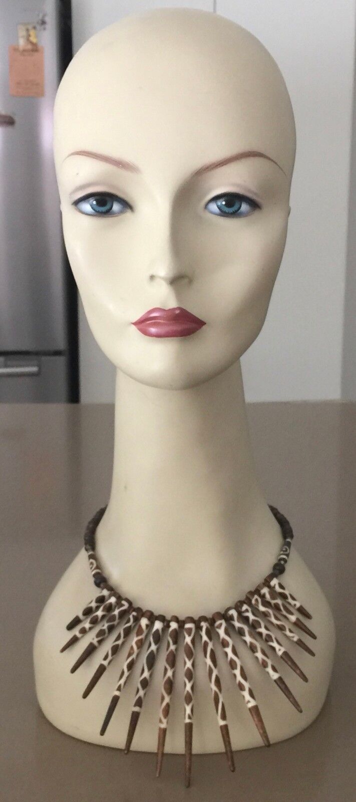 Necklace Brown & Ivory African Tribal Adjustable Statement Collar NEW