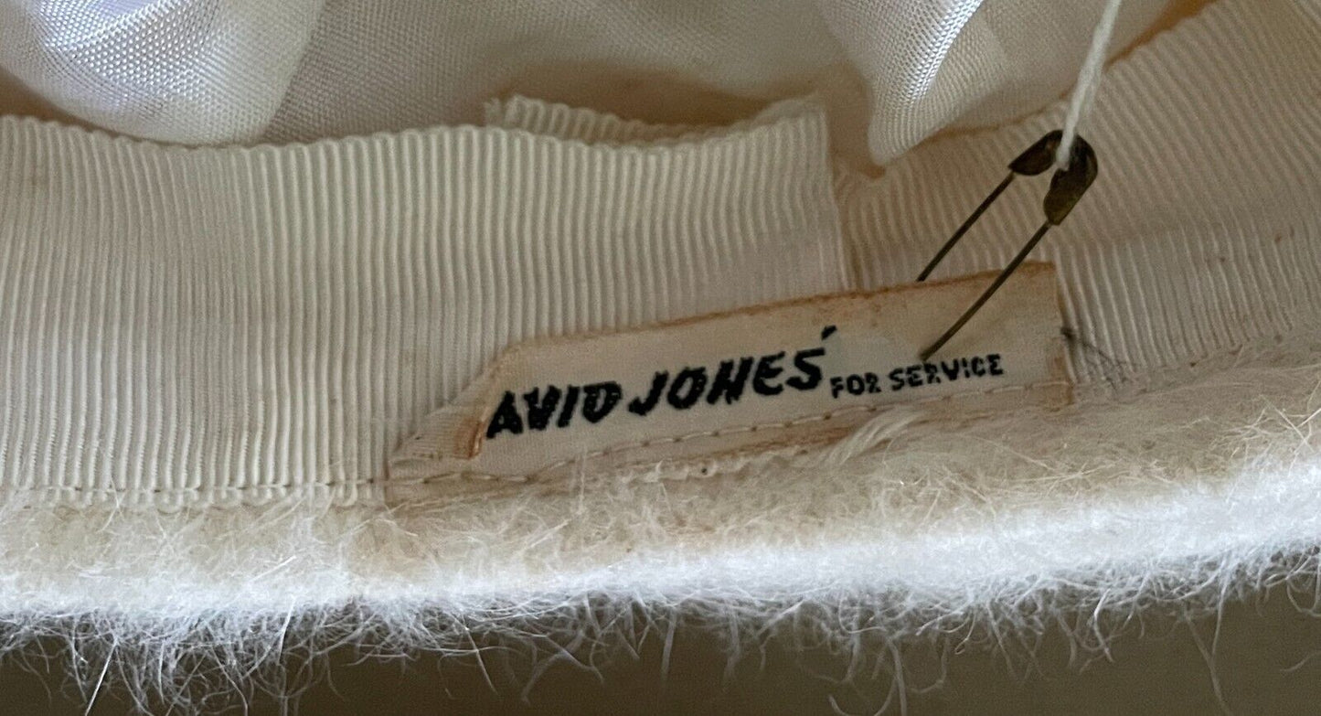 Vintage Beret DAVID JONES French Style Cream Hat Cap Ladies Size 54cm
