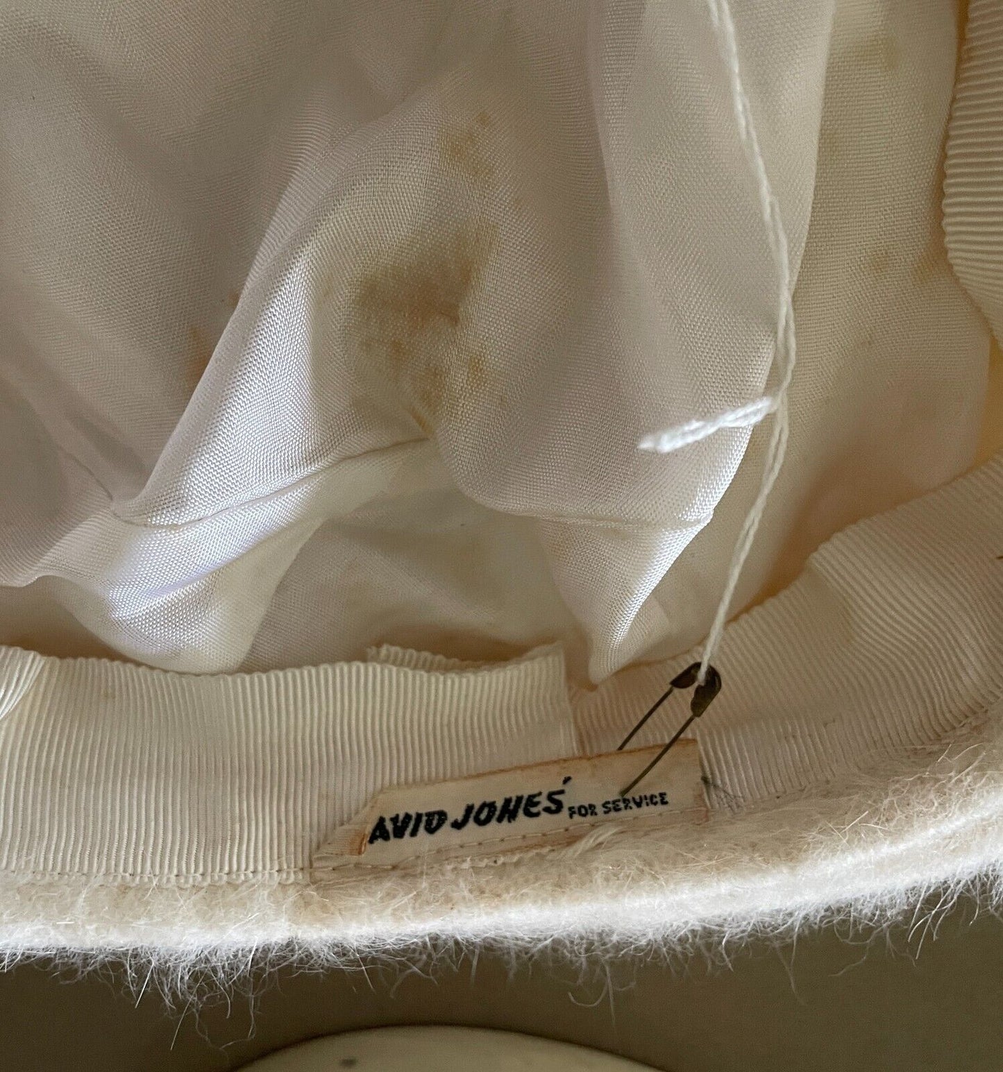 Vintage Beret DAVID JONES French Style Cream Hat Cap Ladies Size 54cm