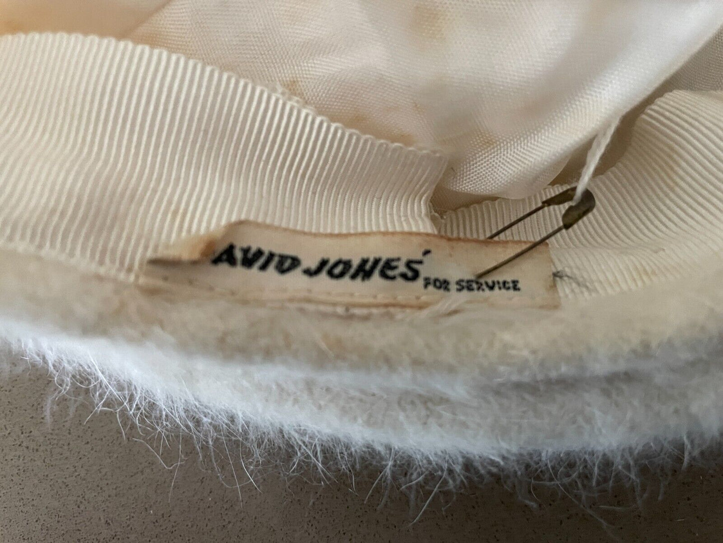 Vintage Beret DAVID JONES French Style Cream Hat Cap Ladies Size 54cm