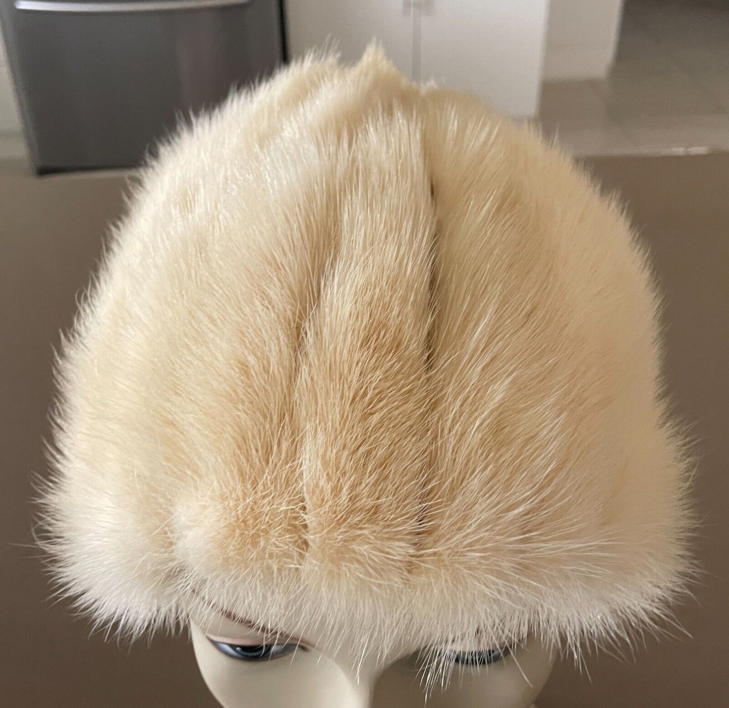 Vintage DELICE DOUBLE BAY Cream Fur Hat One Size Australia Winter Cap HandMade