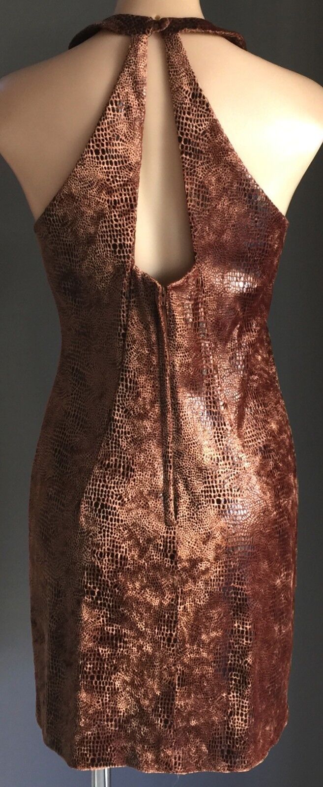 PURPLE PATCH BY MR K 1970's Dress Bronze Black Animal Print Velour Size 10 NEW