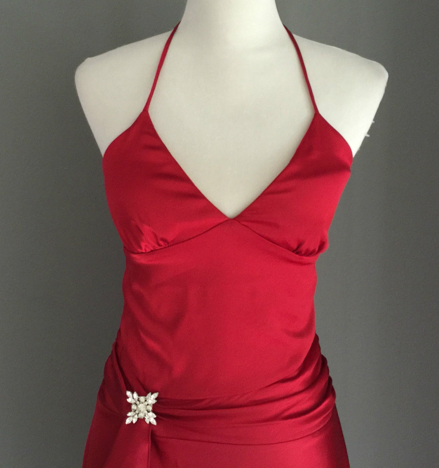 PURPLE PATCH by MR K Halter Neck Dress Burgundy Satin Sizes 8 10 12