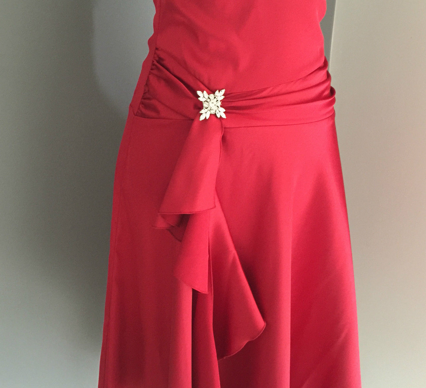 PURPLE PATCH by MR K Halter Neck Dress Burgundy Satin Sizes 8 10 12