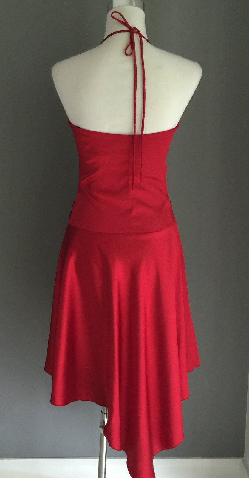 PURPLE PATCH by MR K Halter Neck Dress Burgundy Satin Sizes 8 10 12