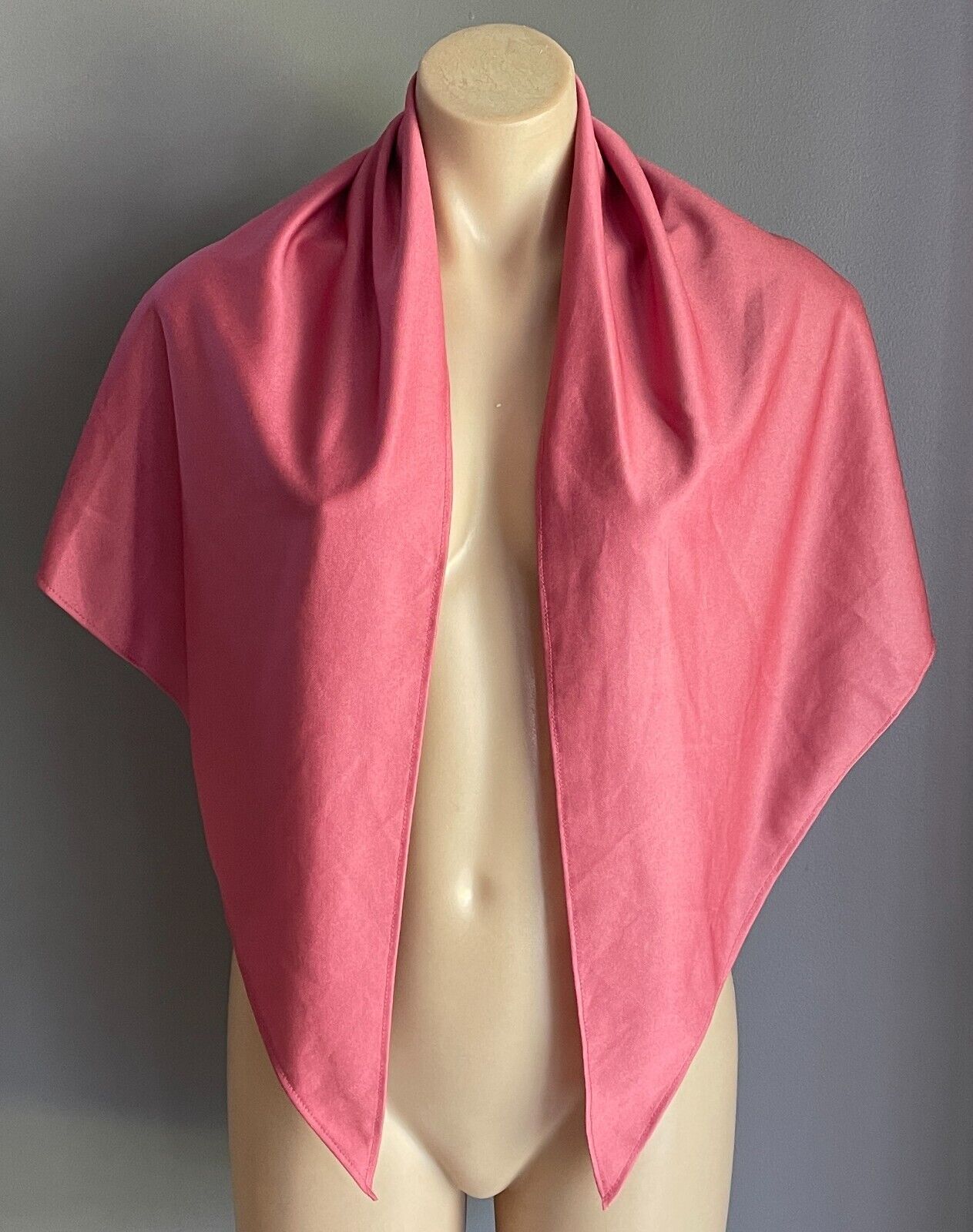 Dusty Rose Pink Triangle Shawl Wrap Hip Neck Scarf  8 - 12 Handmade Has Stretch