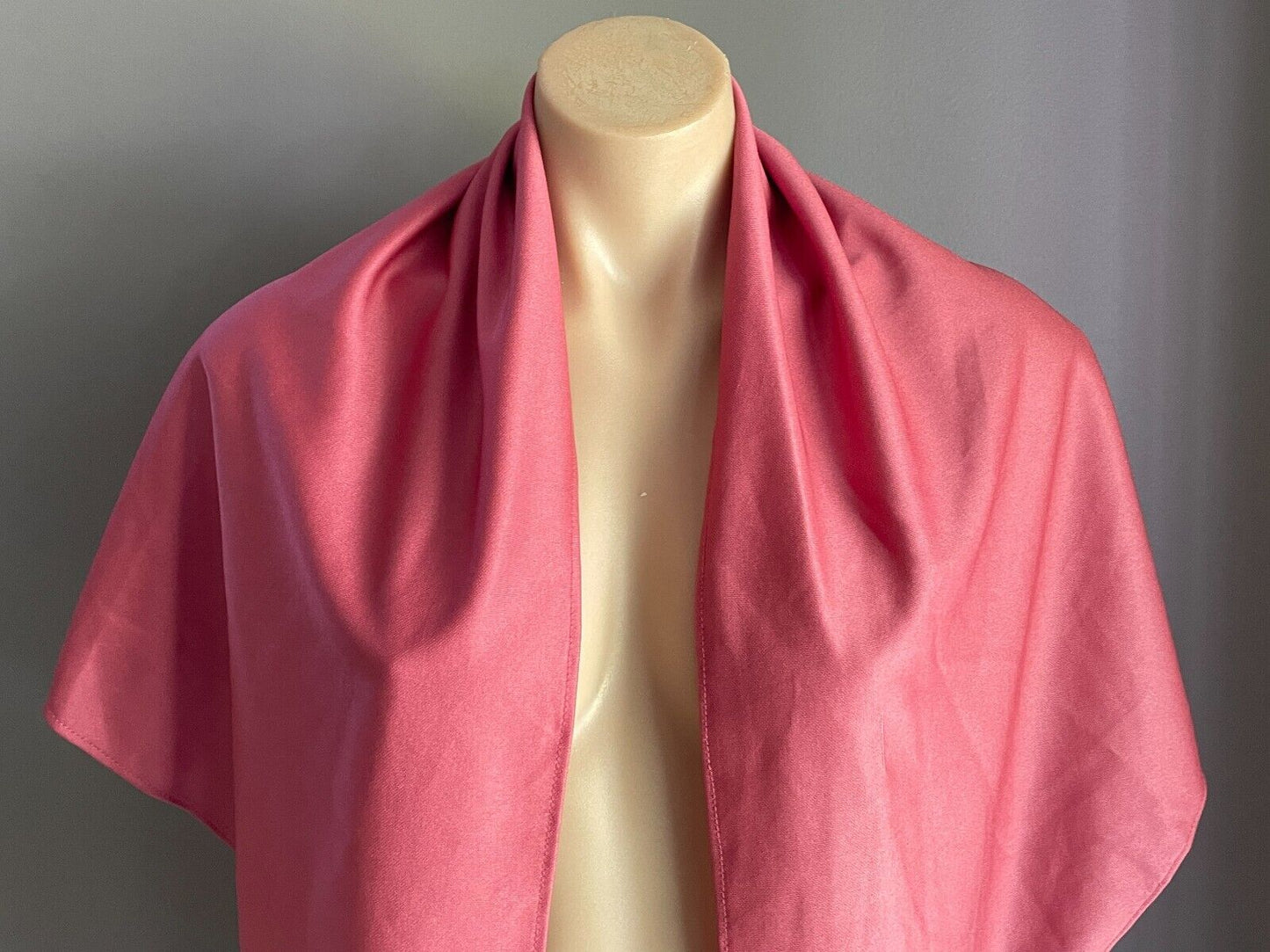Dusty Rose Pink Triangle Shawl Wrap Hip Neck Scarf  8 - 12 Handmade Has Stretch
