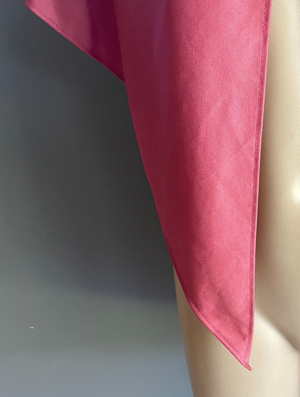 Dusty Rose Pink Triangle Shawl Wrap Hip Neck Scarf  8 - 12 Handmade Has Stretch
