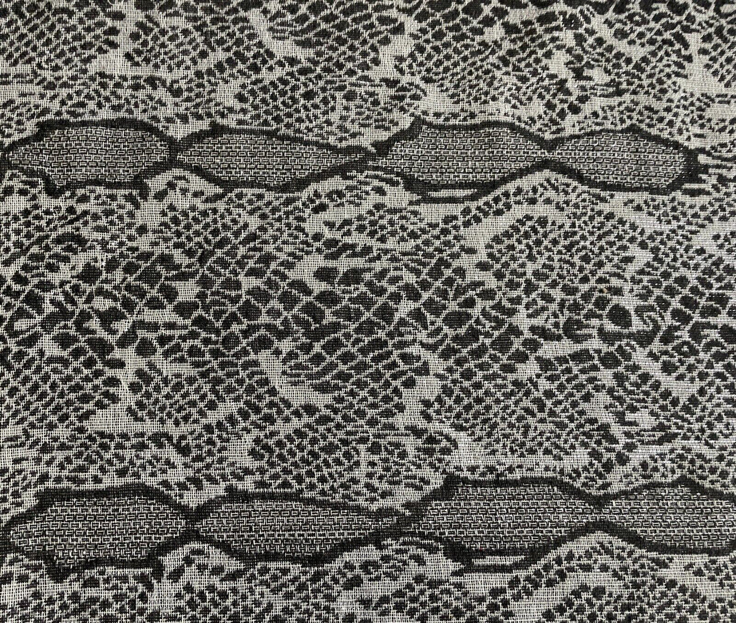 Python Snake Neck Scarf Grey Black Silver Wrap Shawl Large Rectangle Fringe Trim