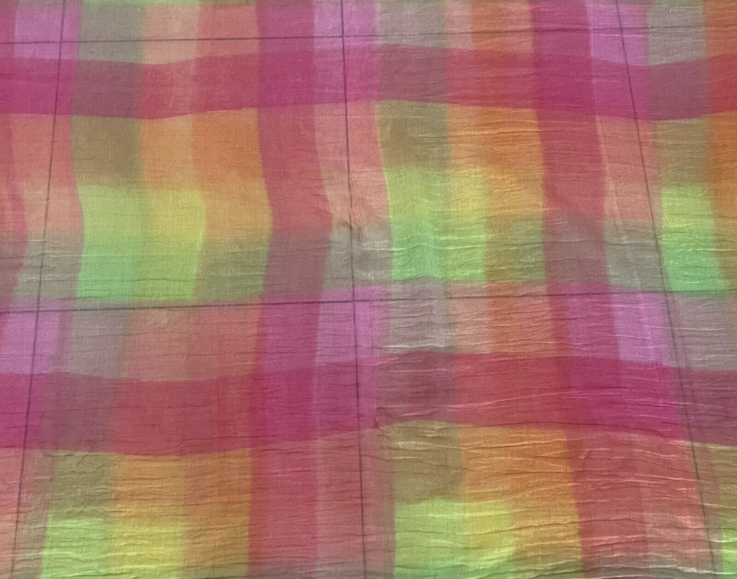 SARONG Tie Dye Neck Scarf Fringed Lightweight Wrap Shawl Lime Pink Orange