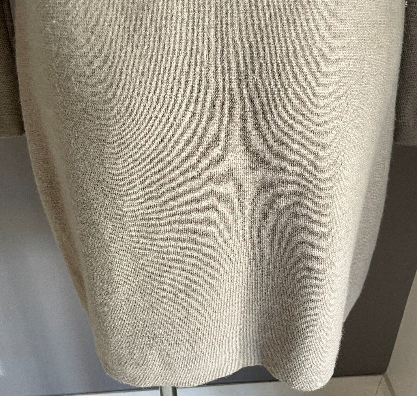 BLUE ILLUSION Coatigan Light Taupe Size XL Long Sleeve Ruffle Collar Zip Front
