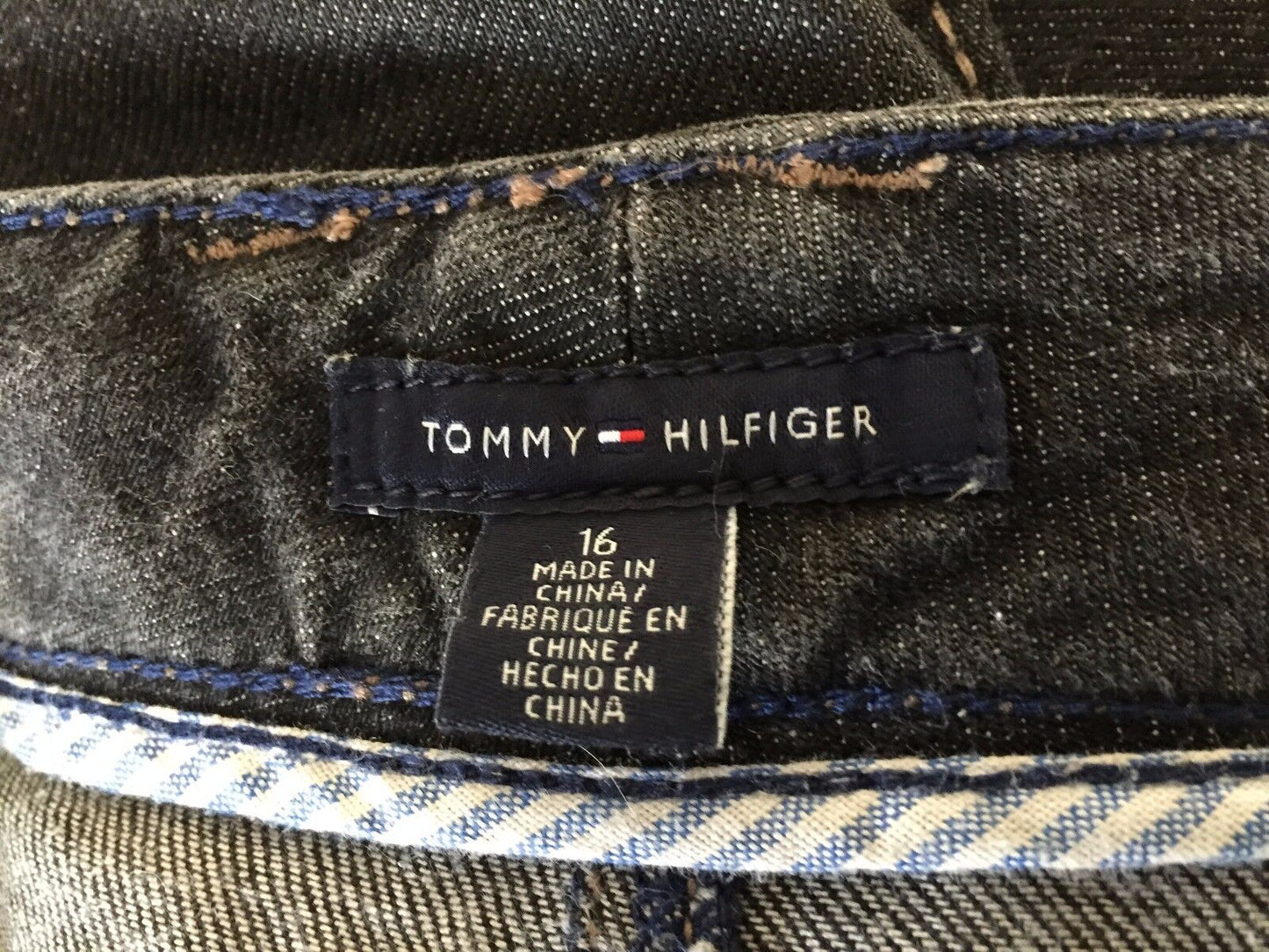 TOMMY HILFIGER Denim Jeans Black Classic Rise Boot Leg Denim Ladies Size 16