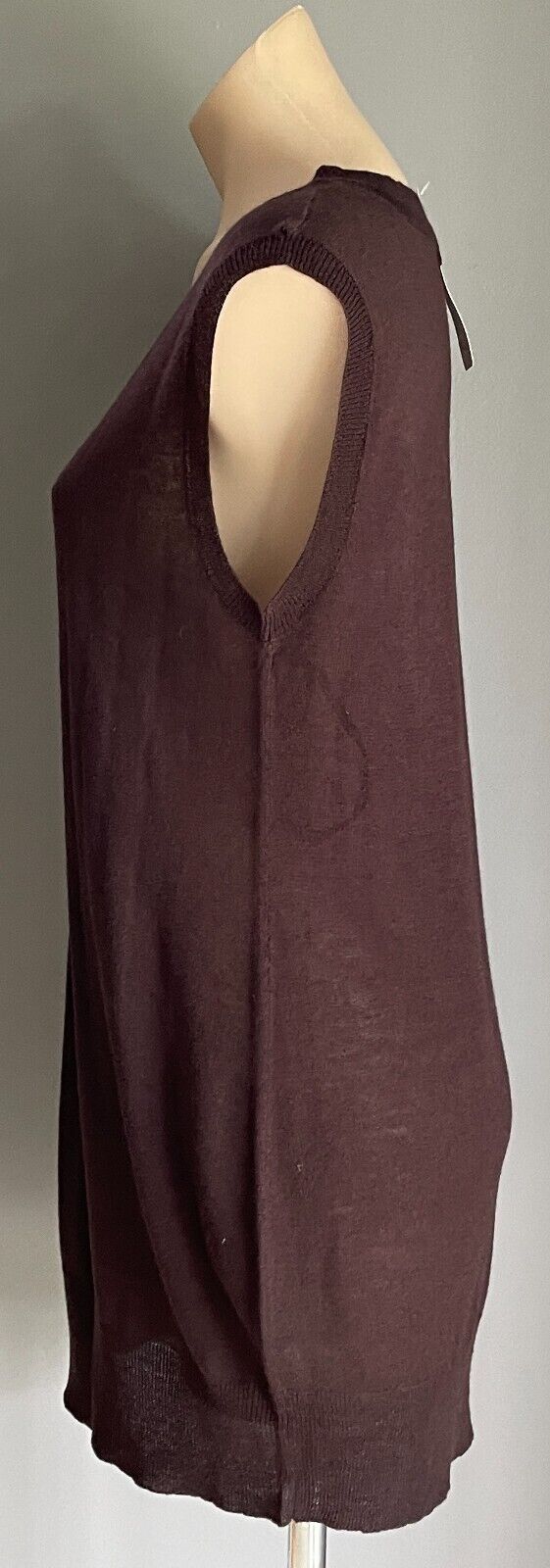 SUITE 62 BOUTIQUE Raina Fine Knit Tunic Espresso Brown Sleeveless Size XL 12 NEW