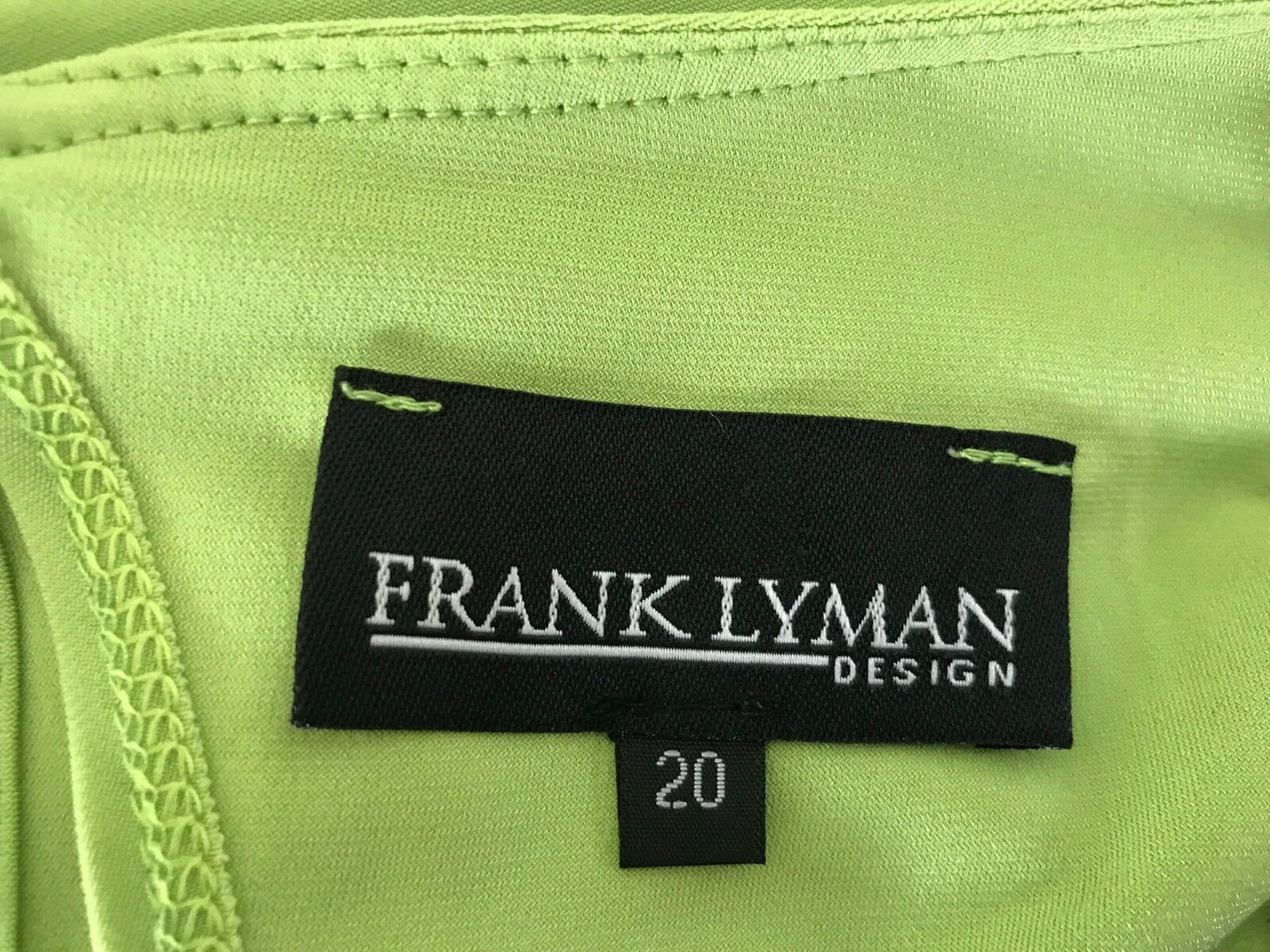 FRANK LYMAN Design Blouse Lime Green Sleeveless Stretch Hip Hugger Plus Size 20