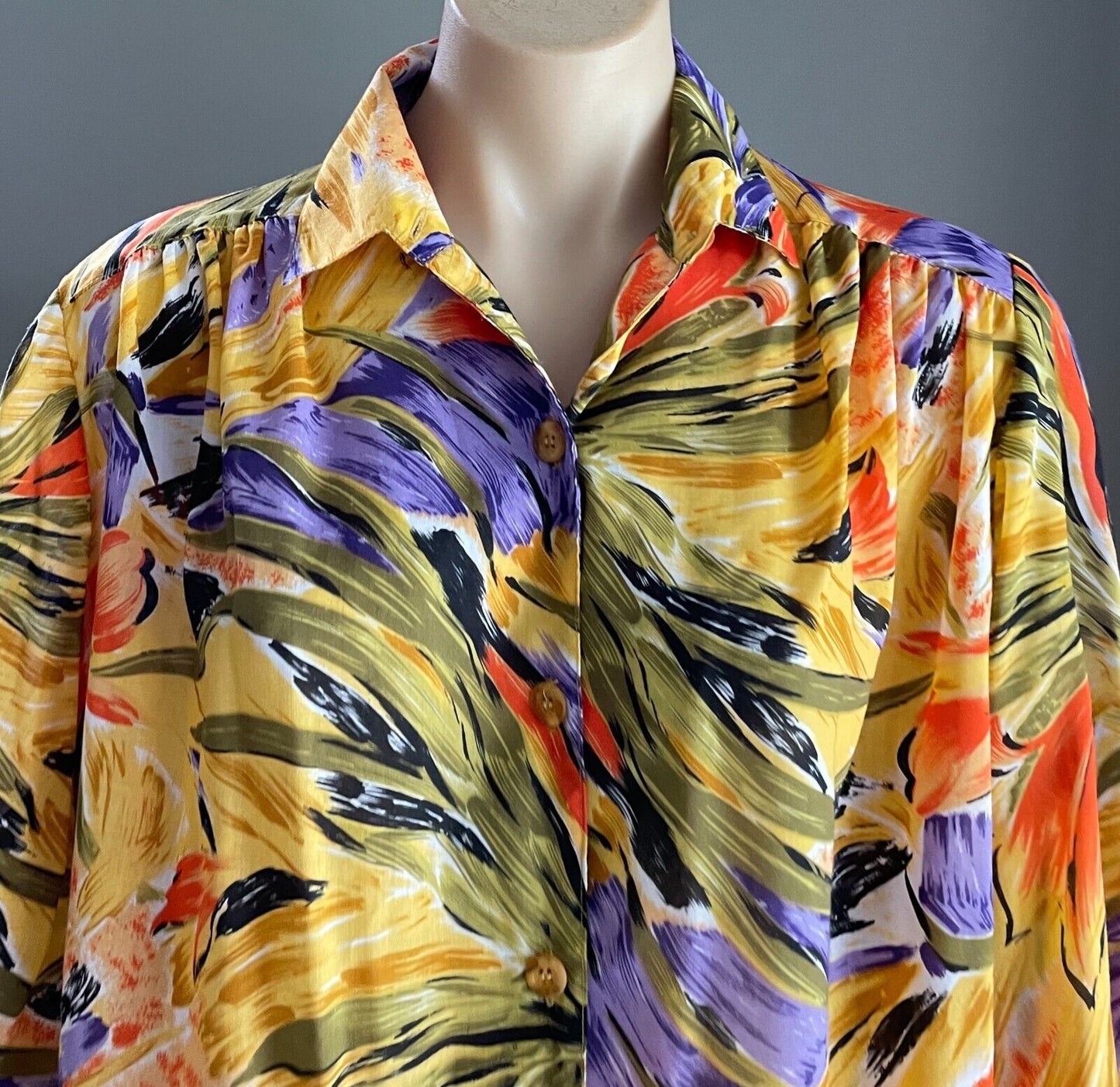 EXCEPTIONAL Top Multicoloured Floral Print Button Front Blouse Plus Size 20