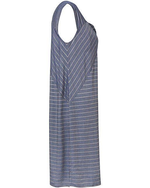 OLIVER BONAS "Absorb" Shift Dress Blue Gold Stripe Shoulder Tie Ladies Size 10