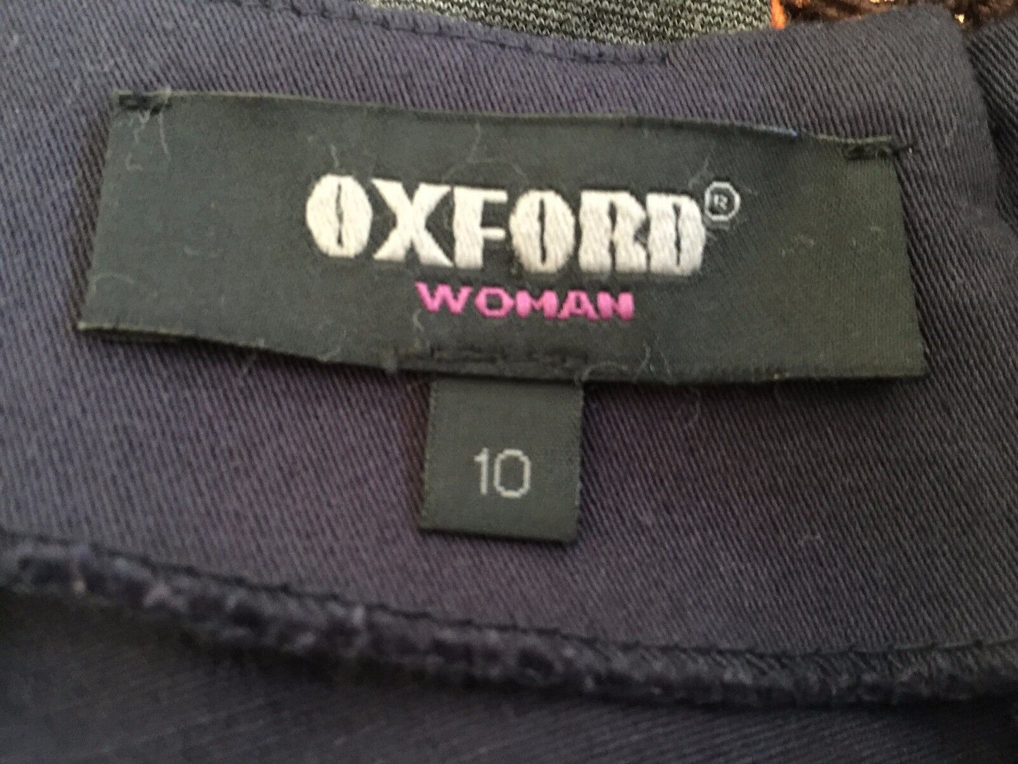 OXFORD WOMAN Pencil Dress Navy & Grey Cap Sleeve Stretch Size 10 Stylish NEW