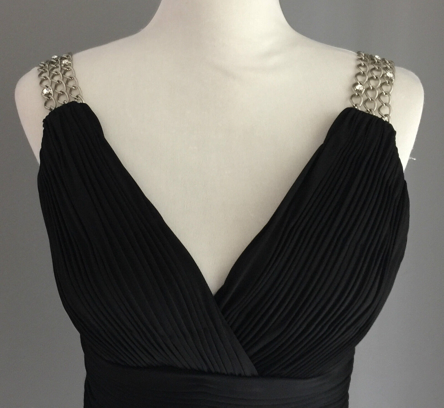 ROSE NOIR Dress Black Knee Length Drape Tulip Hem Formal Cocktail Size 10 NEW