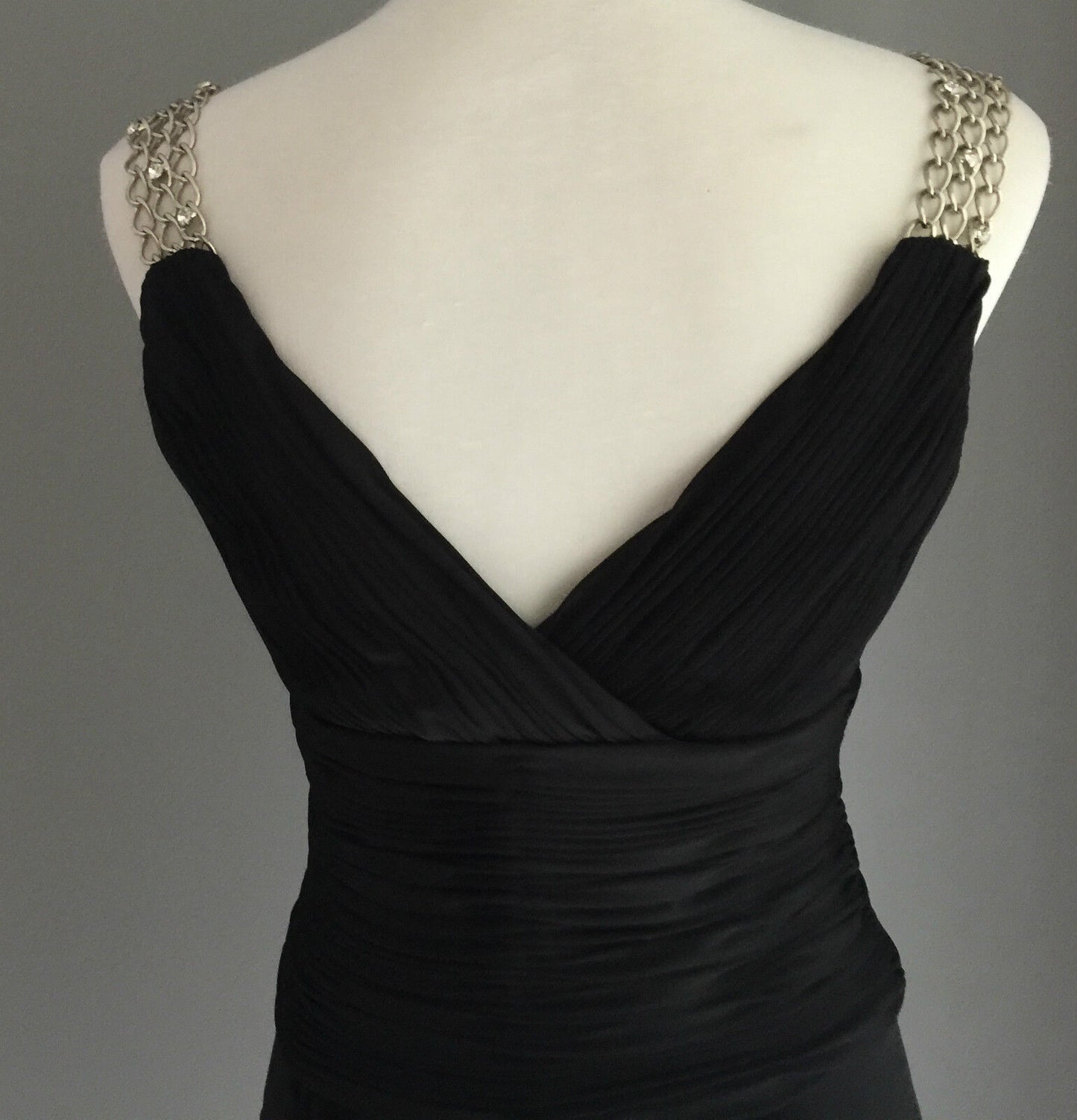ROSE NOIR Dress Black Knee Length Drape Tulip Hem Formal Cocktail Size 10 NEW