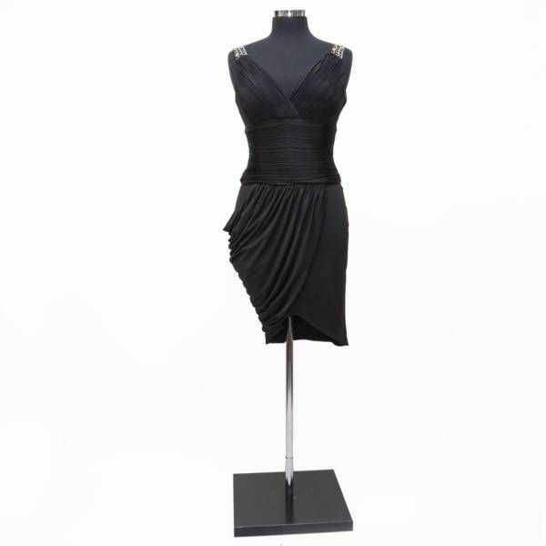 ROSE NOIR Dress Black Knee Length Drape Tulip Hem Formal Cocktail Size 10 NEW