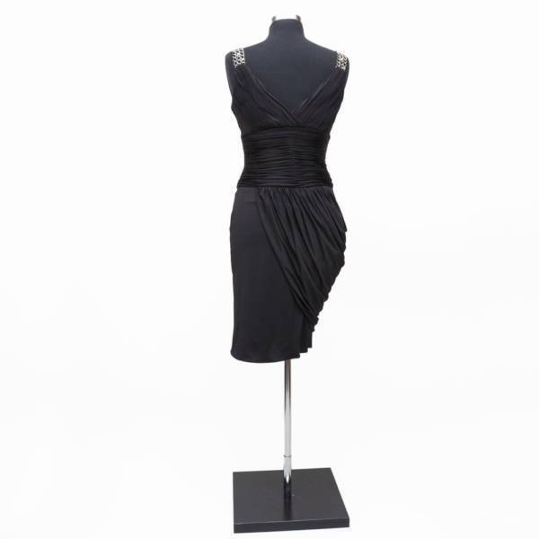 ROSE NOIR Dress Black Knee Length Drape Tulip Hem Formal Cocktail Size 10 NEW