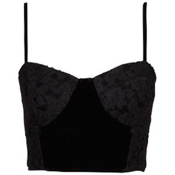 NEON HART Bustier Top Velvet & Lace Velour Corset Style Top Size M 8 NEW