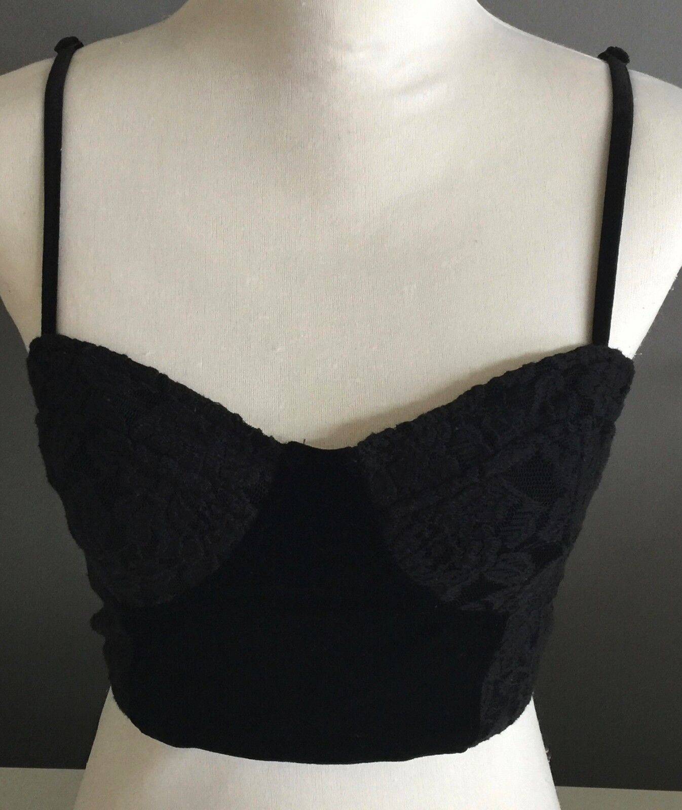 NEON HART Bustier Top Velvet & Lace Velour Corset Style Top Size M 8 NEW