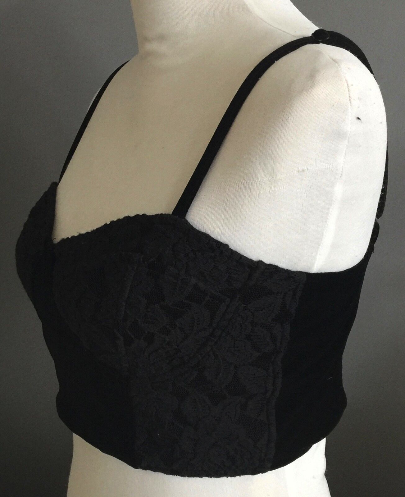 NEON HART Bustier Top Velvet & Lace Velour Corset Style Top Size M 8 NEW