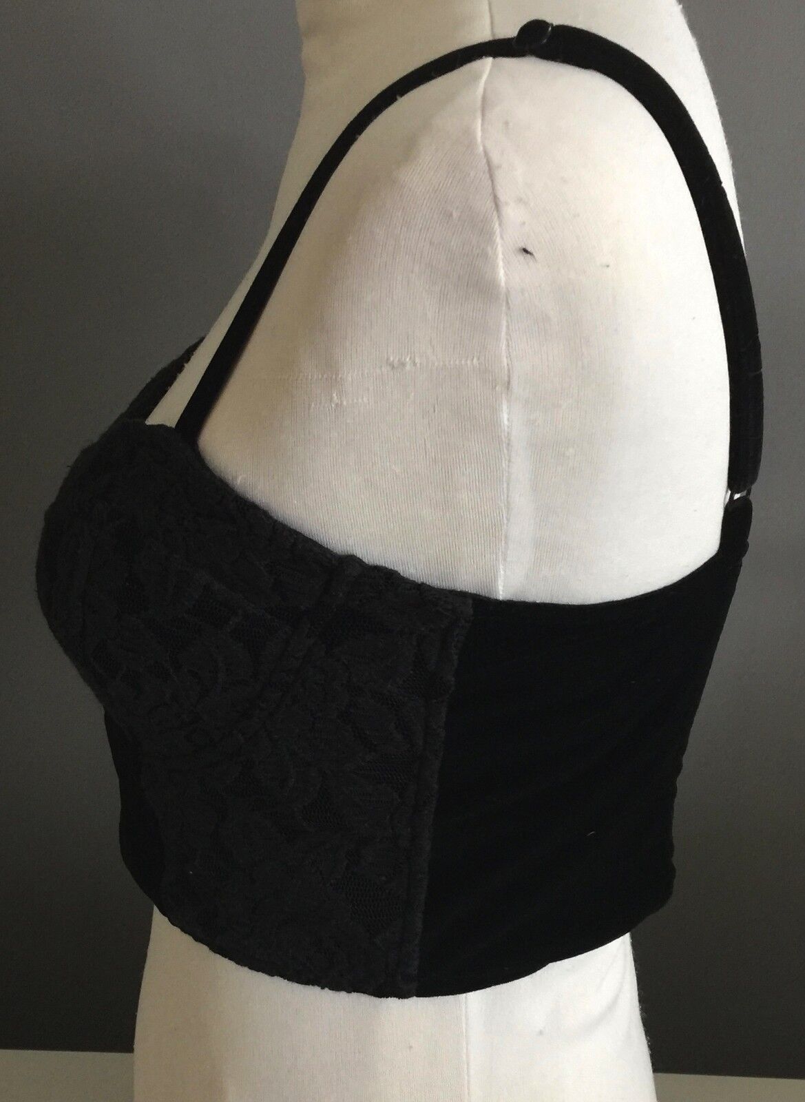 NEON HART Bustier Top Velvet & Lace Velour Corset Style Top Size M 8 NEW