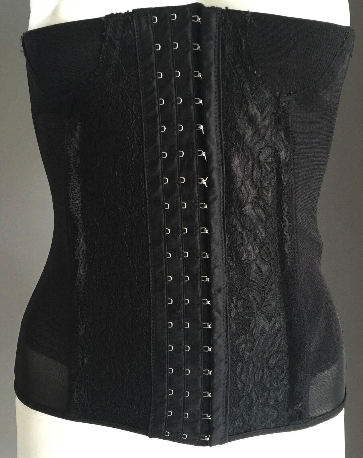 CINCHER Corset Bustier Black Stretch Under Bust Waist Shaper Sz L 8 10 NEW Sexy