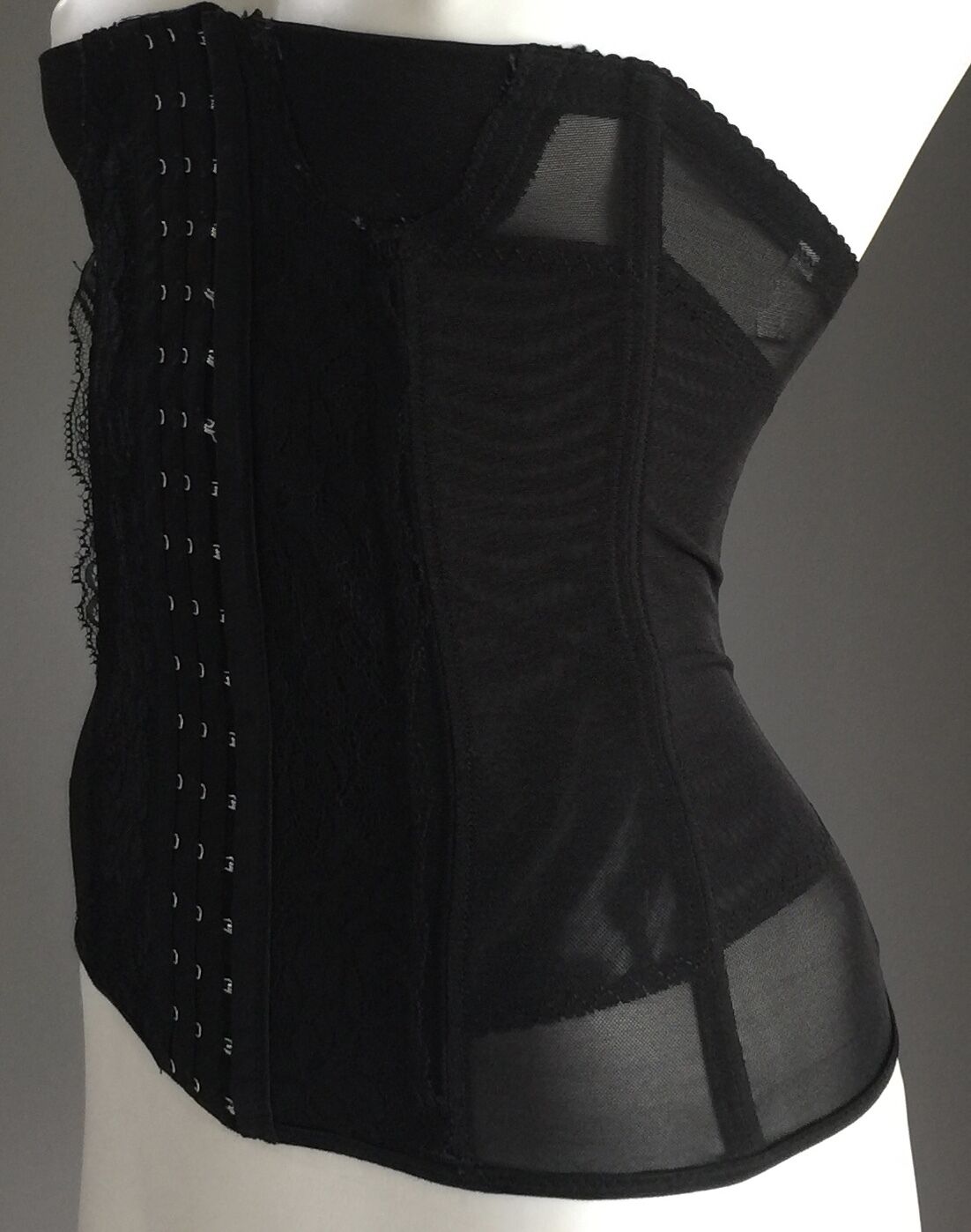 CINCHER Corset Bustier Black Stretch Under Bust Waist Shaper Sz L 8 10 NEW Sexy