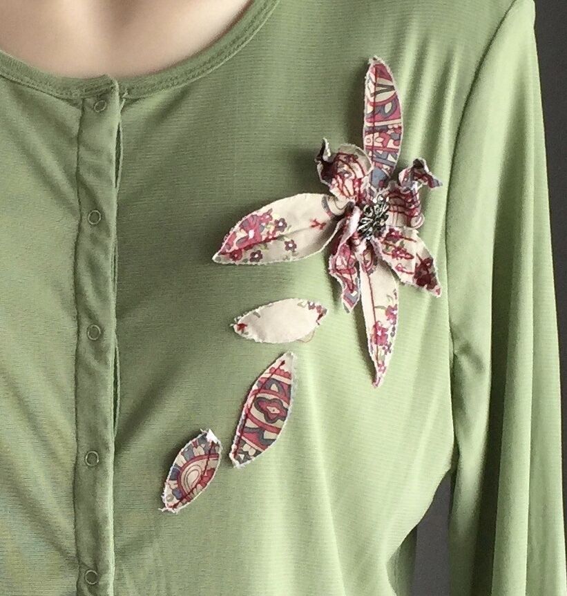 NZ VERGE Cardigan Long Sleeve Stretch Sage Green Bejewelled Women Size 12 14 NEW