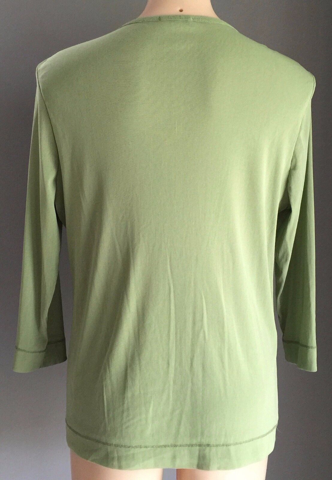 NZ VERGE Cardigan Long Sleeve Stretch Sage Green Bejewelled Women Size 12 14 NEW