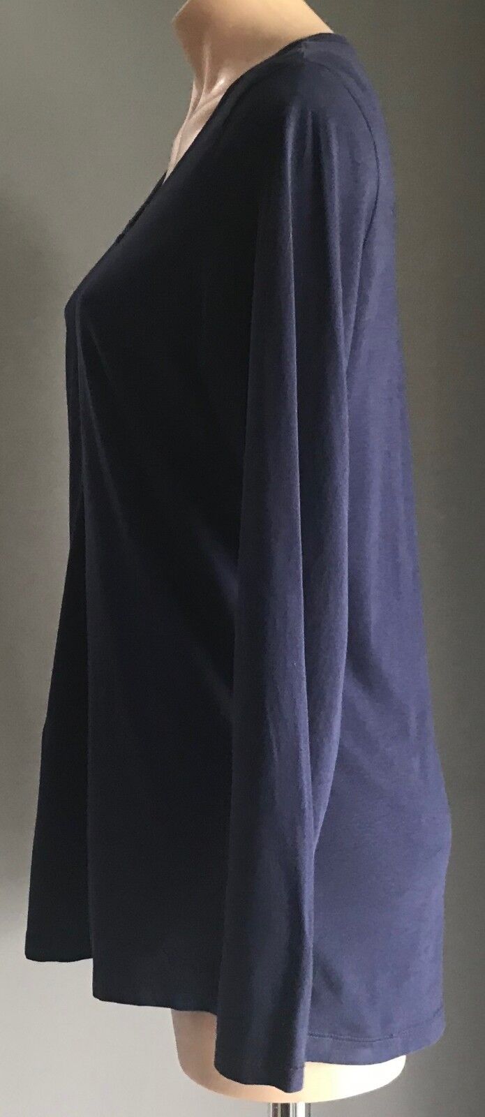 PETER ALEXANDER Sleep Top Navy Blue Henley Long Sleeve PJs Ladies Size M 12