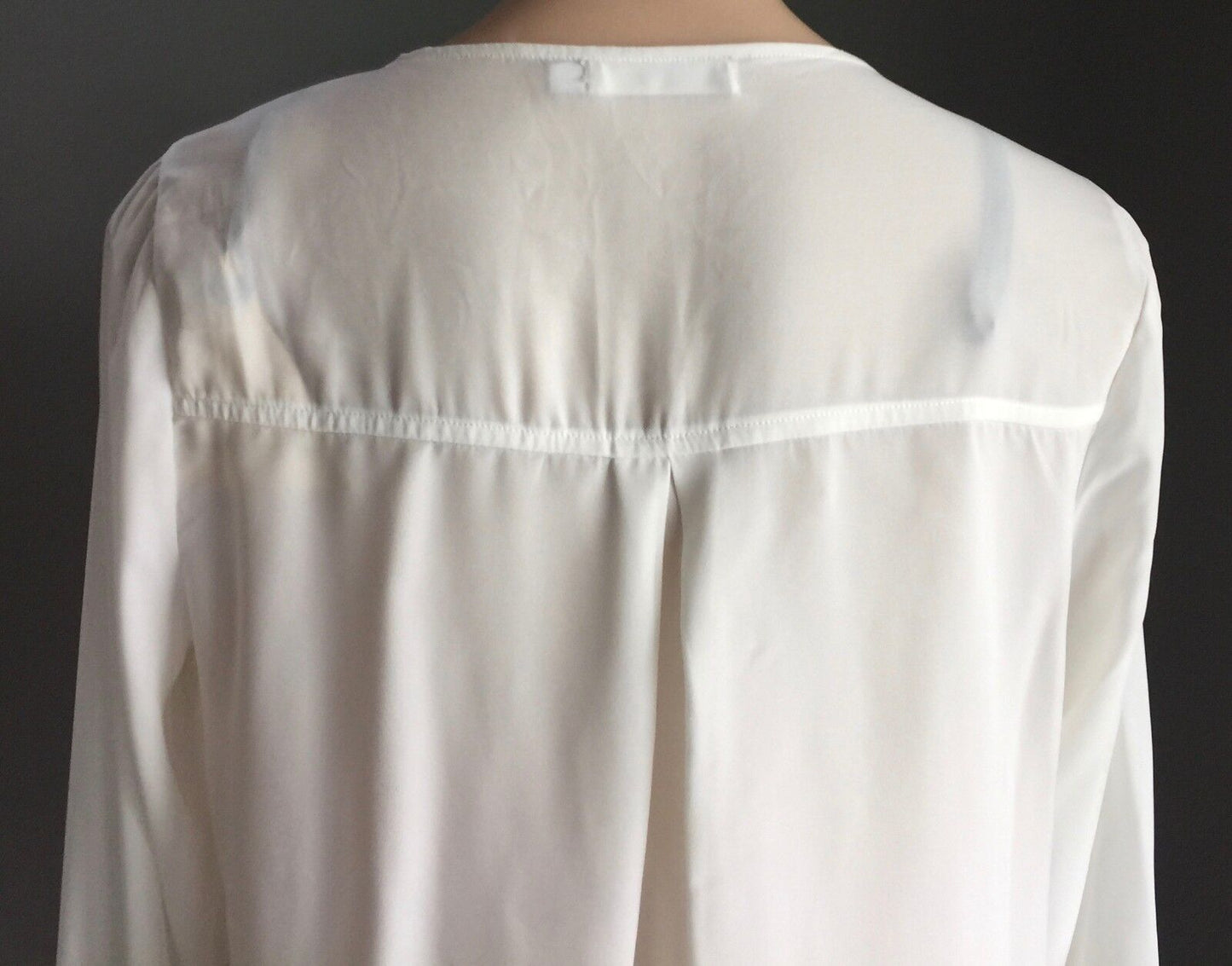 HE DOESN'T KNOW WHY? Top "Scallop Lattice Blouse" White Long Sleeve Size 12 NEW