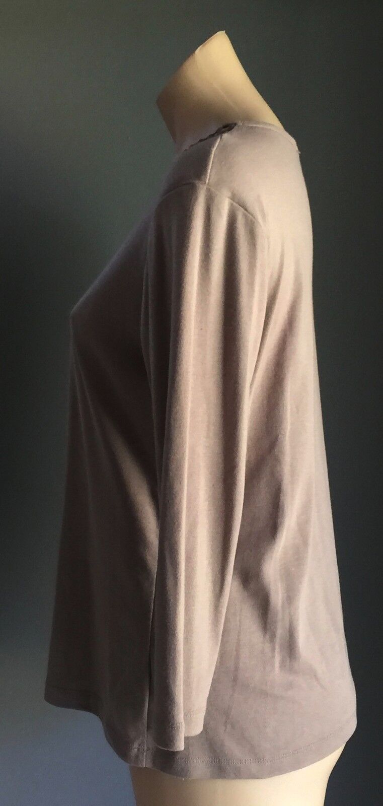 NONI B Top Brown Embellished Stretchy 3/4 Sleeve Blouse Ladies Size M 12 Stylish