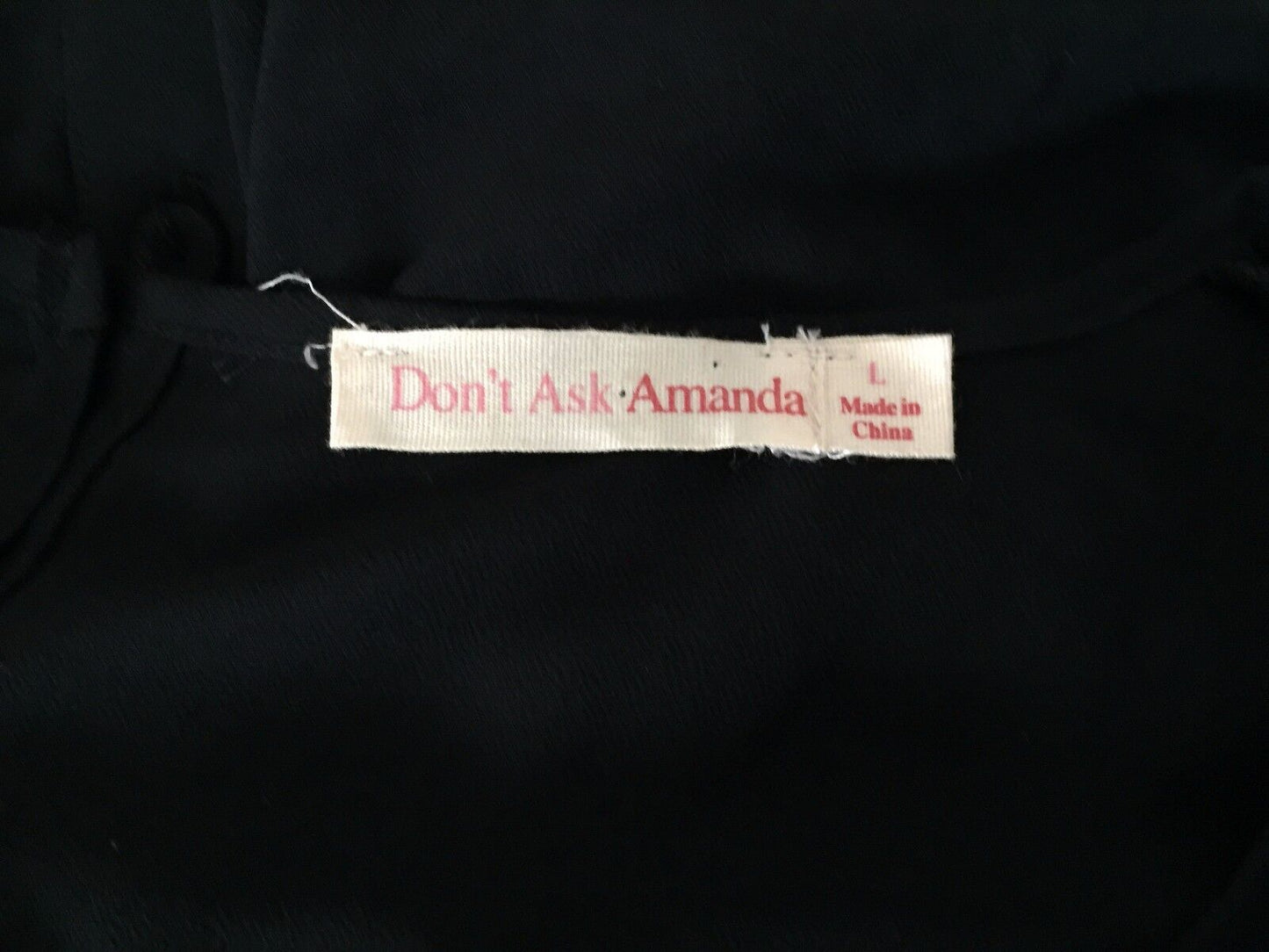 DON'T ASK AMANDA Top Black Sheer Long Sleeve Blouse Ladies Size L 12