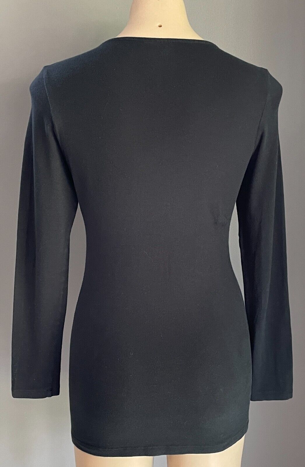 WITCHERY Top Basic Black Long Sleeve Stretch Tee T Shirt Size M 10 12