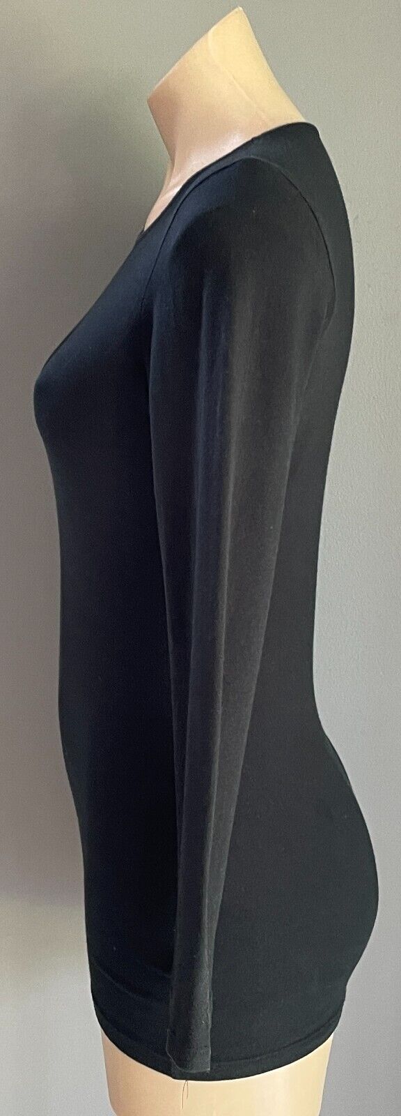 WITCHERY Top Basic Black Long Sleeve Stretch Tee T Shirt Size M 10 12