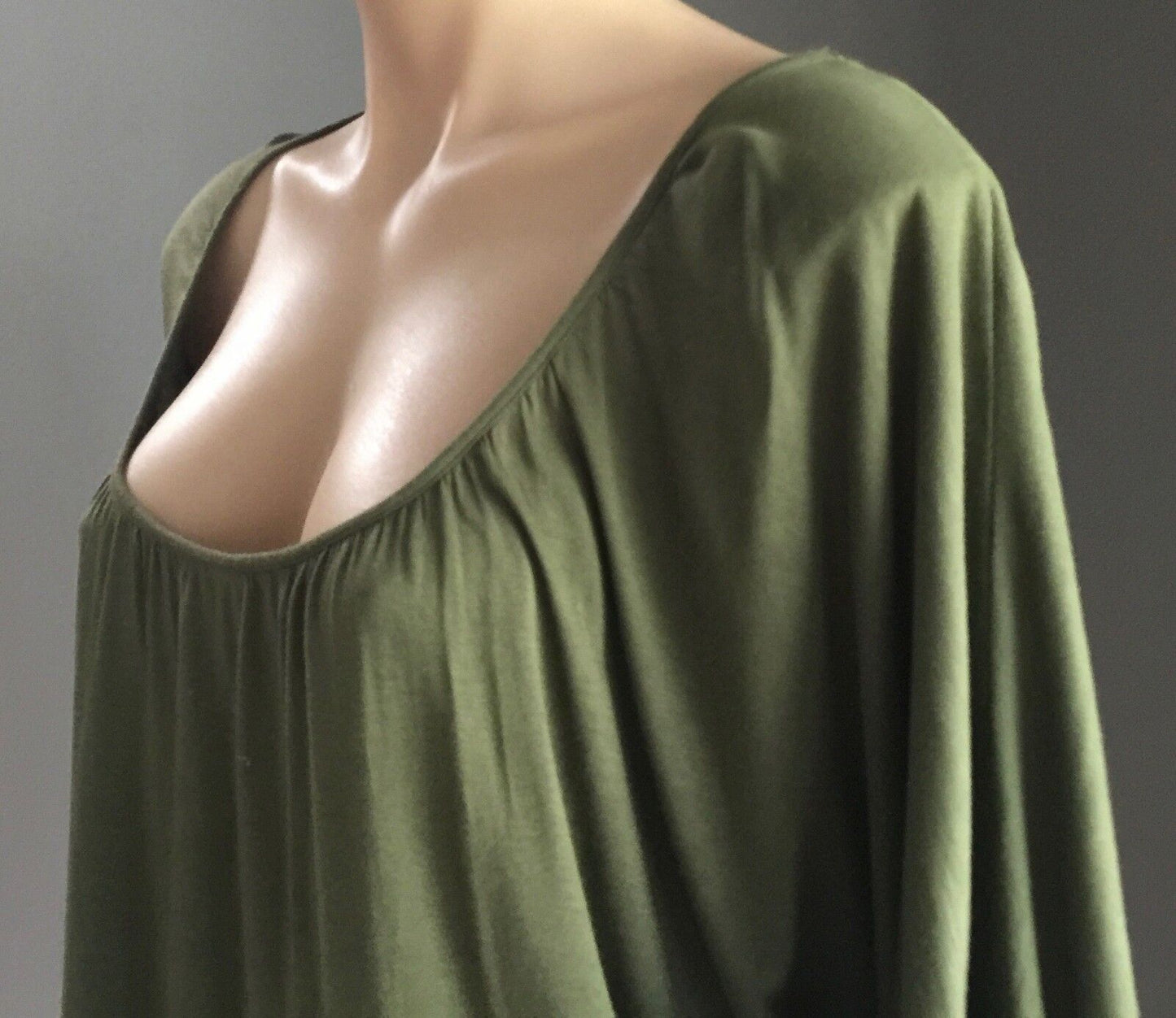 WITCHERY Top Khaki Casual 3/4 Sleeve Dolman Blouse Ladies Size M 12