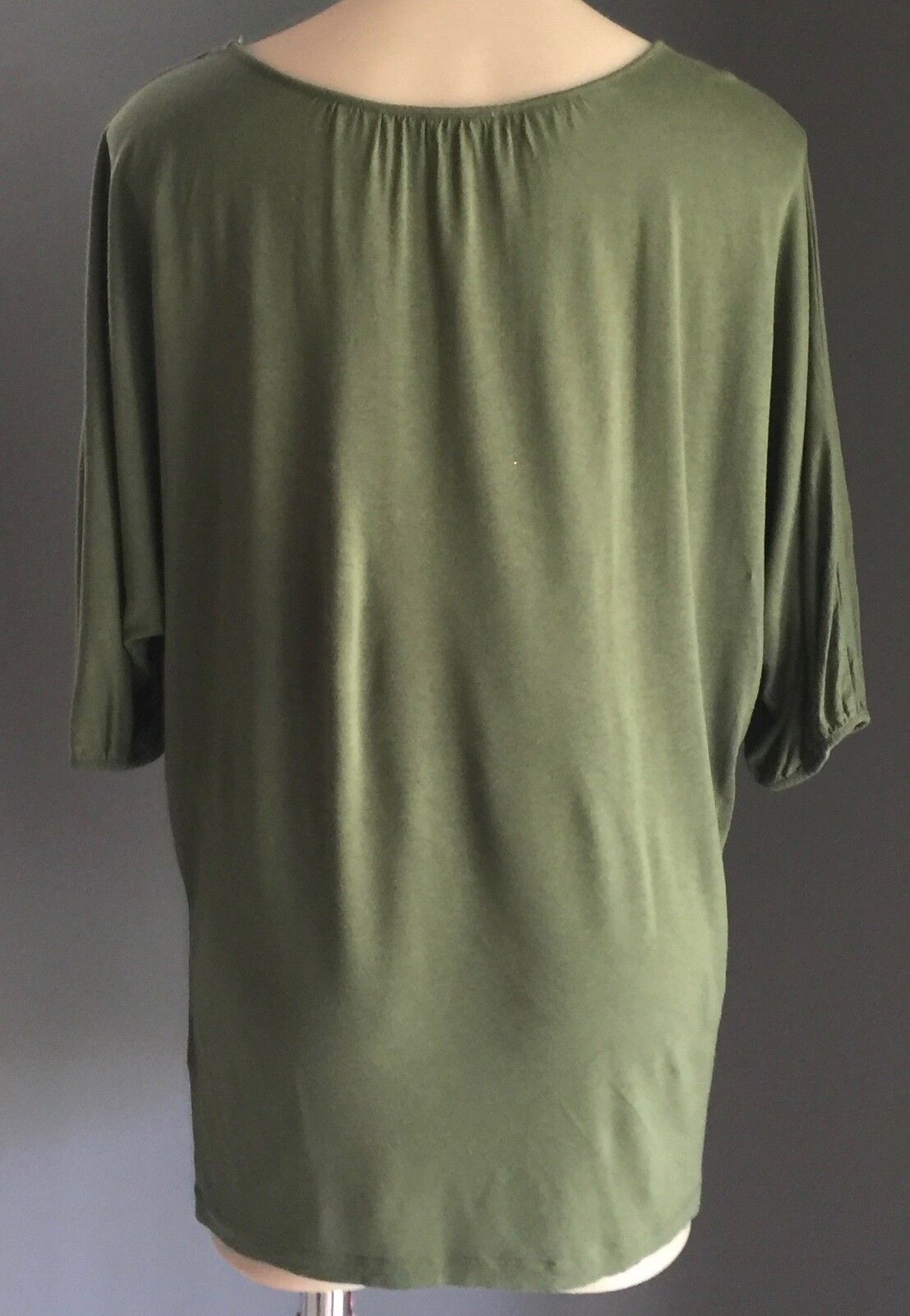 WITCHERY Top Khaki Casual 3/4 Sleeve Dolman Blouse Ladies Size M 12