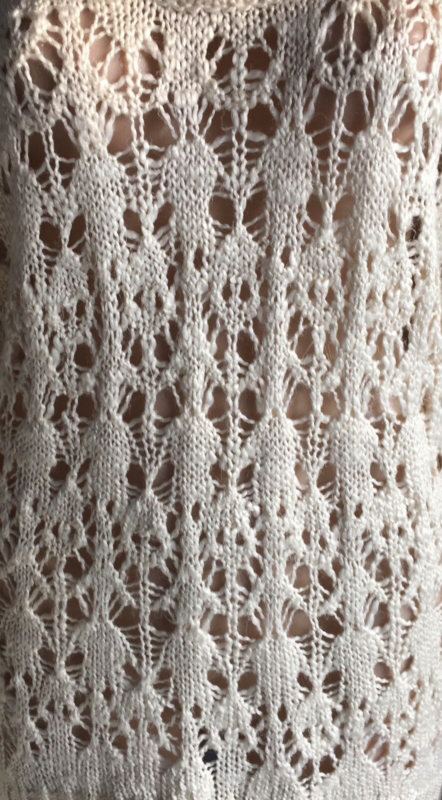 ATMOSPHERE Knit Jumper Cream Loose Stretch Open Stitch Decorative Size 10