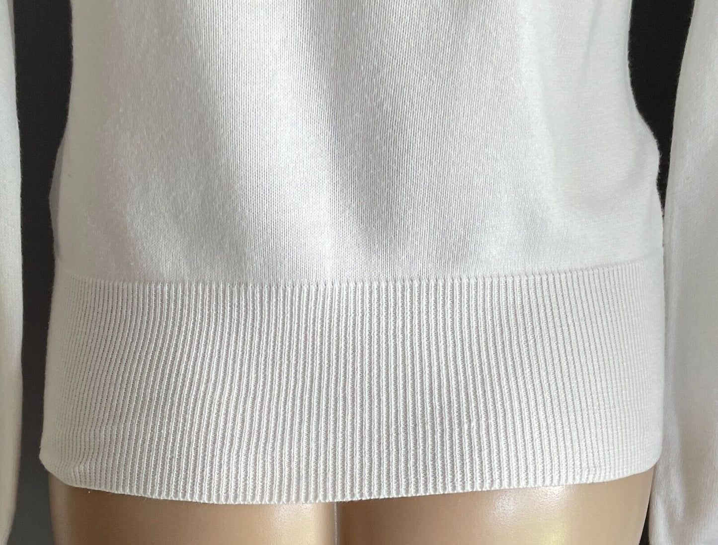 RALPH LAUREN White Jumper Sweater Long Sleeve Size L Lightweight Cotton Vintage