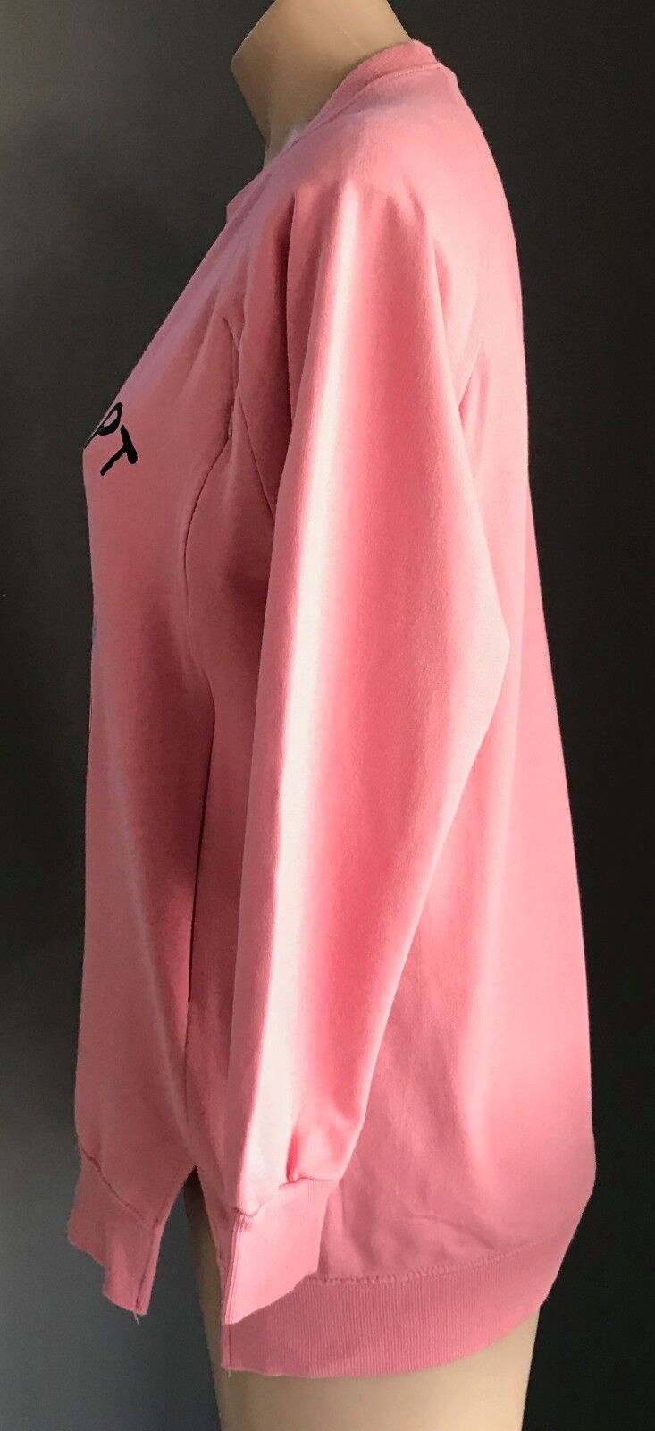 Bast Simeopt YUN JIN Pink Owl Print Crew Neck Sweater 2 Side Zips Bart Size S 10