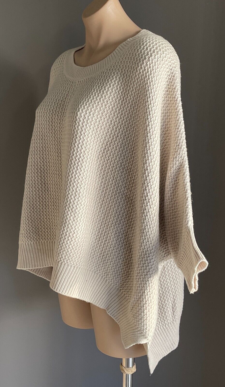 WITCHERY Jumper Chunky Knit Beige Dolman Sleeve Relaxed Fit Sweater Sz S M 10 12